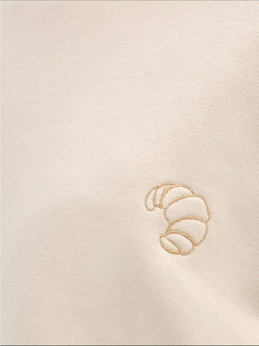 MATE the Label Cream Crewneck Sweater with Croissant Embroidery - Picture 5 of 8